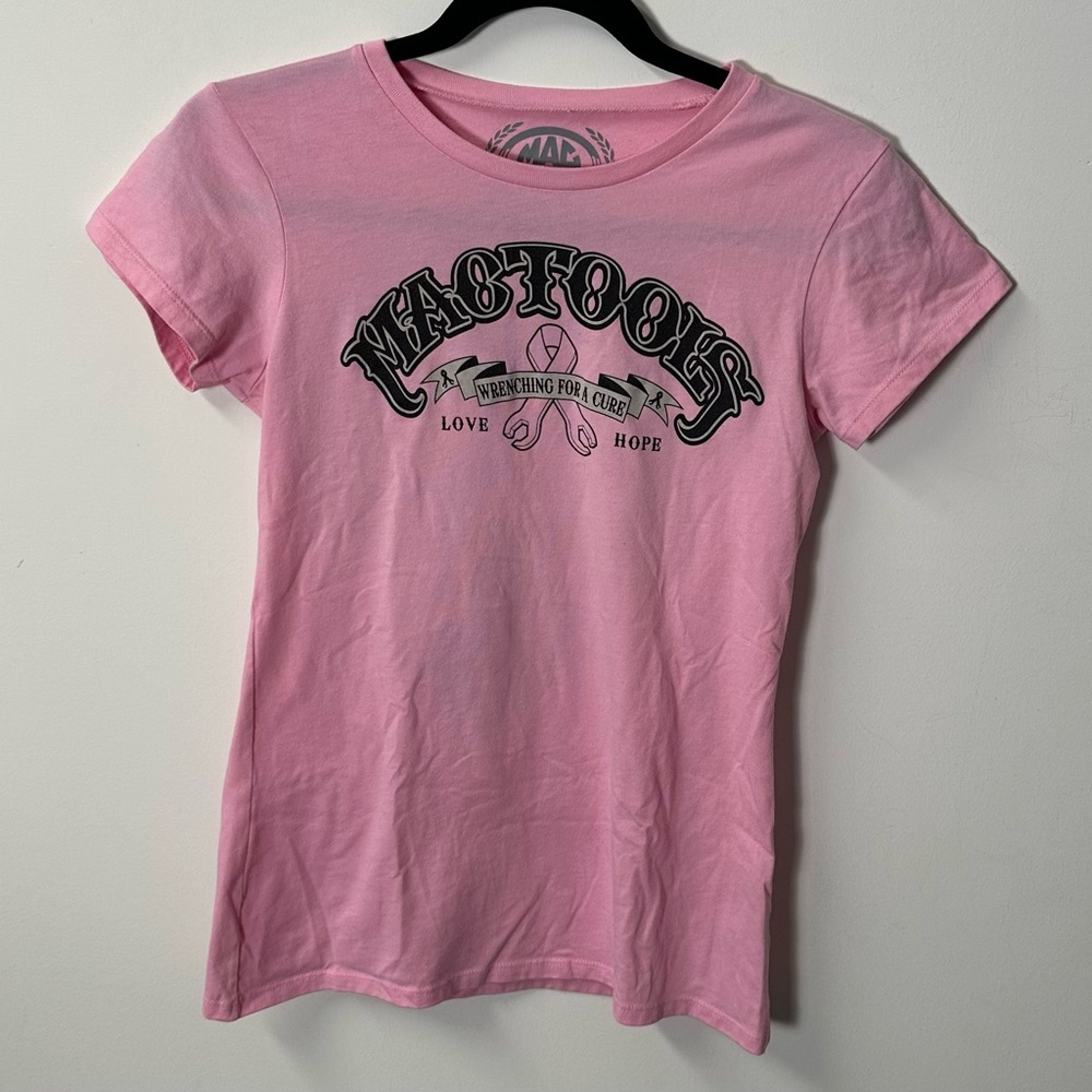 MAC TOOLS women's pink breast cancer awareness tee, S.